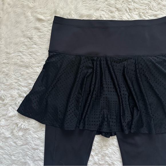 Athleta Skirt A Game 2 In 1 Crop Tight Skort Skirted Leggings Athletic Black 1X - Picture 4 of 12